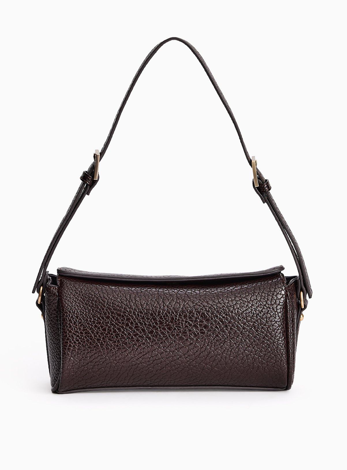 Dark Red Cracked PU Shoulder Bag One Size - Image 2 thumbnail